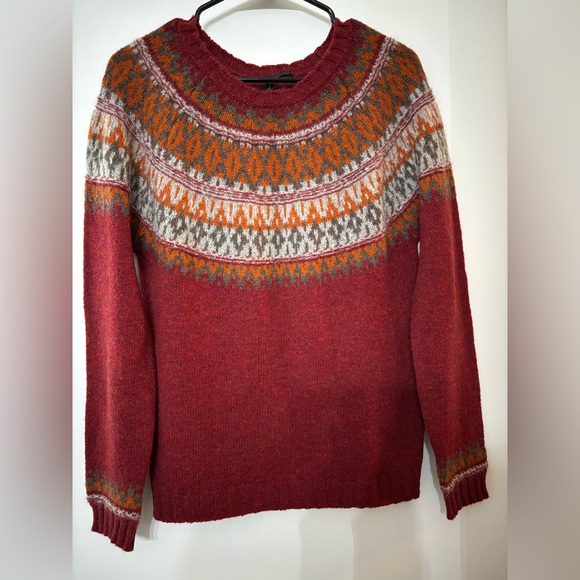 Stile Benetton Women Y2K Wool Aztec Multicolor Pullover Sweater - Picture 1 of 9